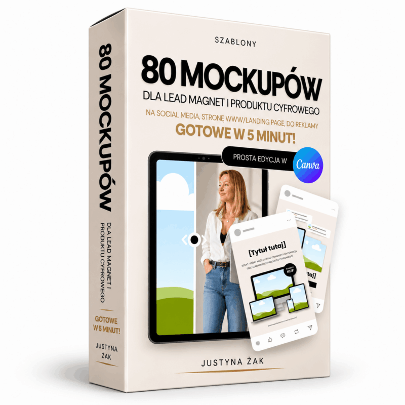 Szablony: 80 mockupów dla lead magnet i produktu cyfrowego